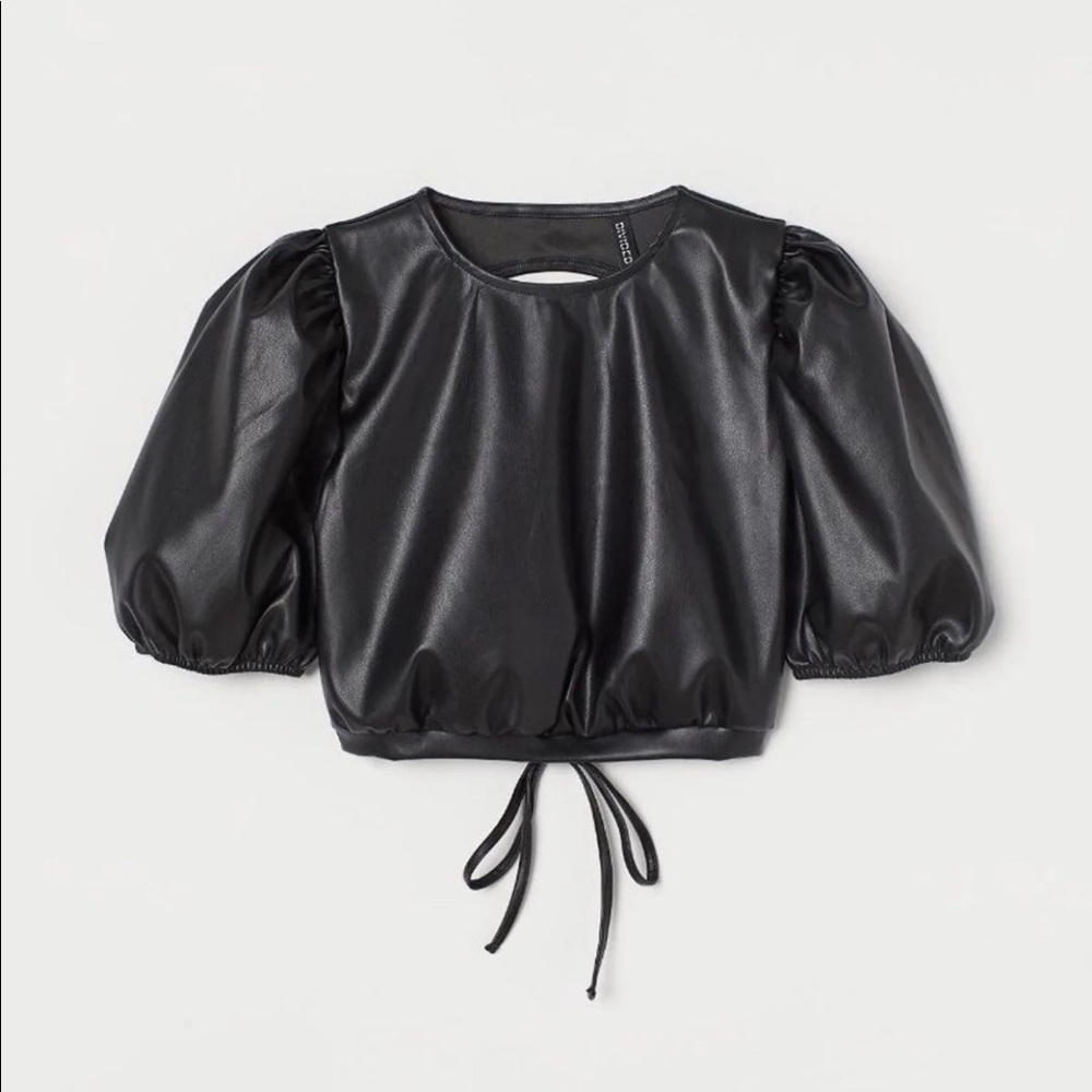 Leather lace top
